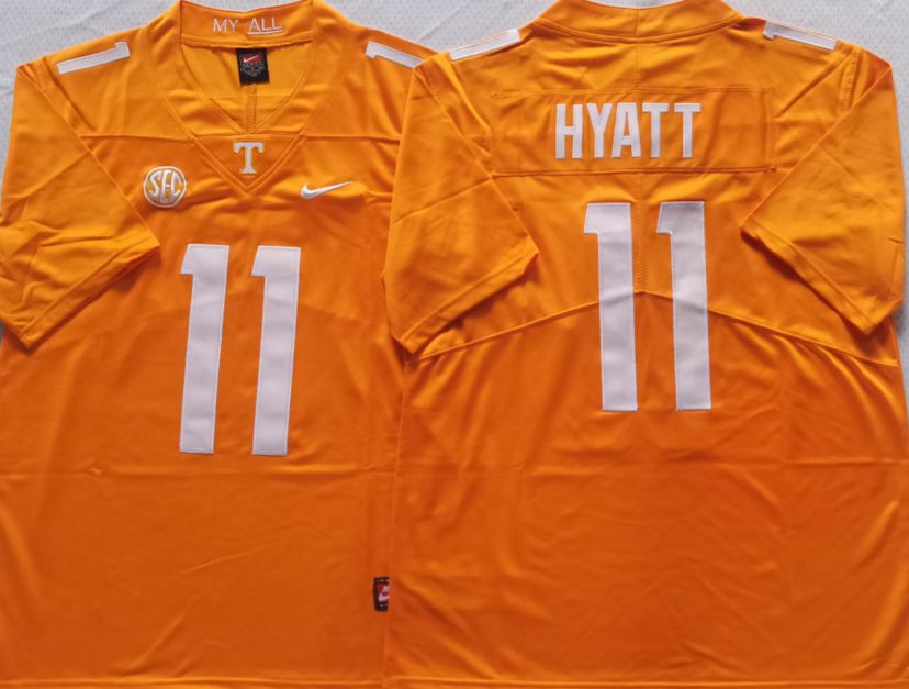 Men Tennessee Volunteers #11 Hyatt Yellow Nike 2025 NCAA Jersey